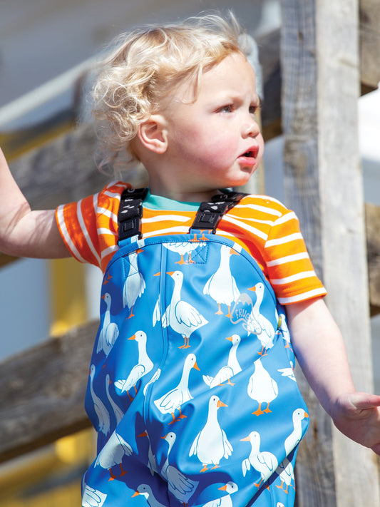 Frugi Puddle Buster Trousers Cobalt Goose