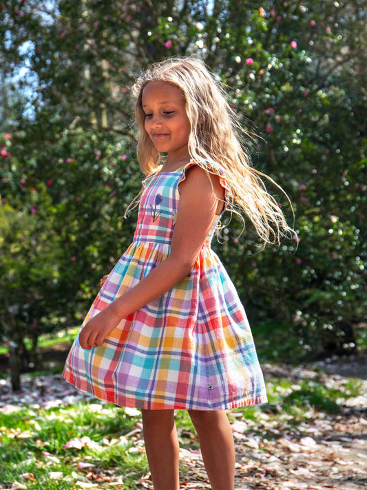 Hyacinth Dress Springtime Check/Flowers