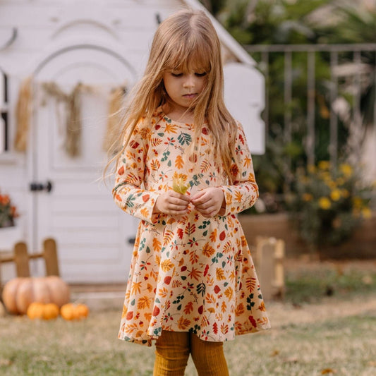 Walkiddy Autumn Leaves Skater Dress