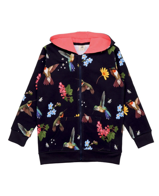 Hummingbirds Around Flowers Hoodie