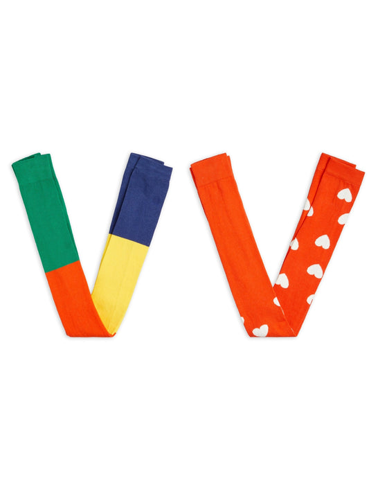 Hearts Knitted Leggings - 2 Pack