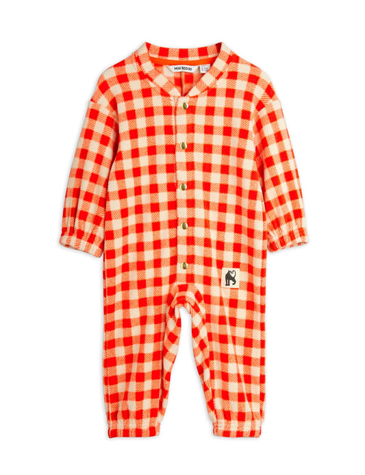 Gingham Fleece Jumpsuit