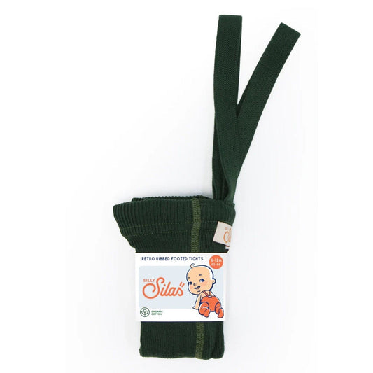 Footed Tights Dark Forest Green