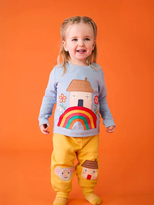 Adventure Appliqué Top Winter Sky/House