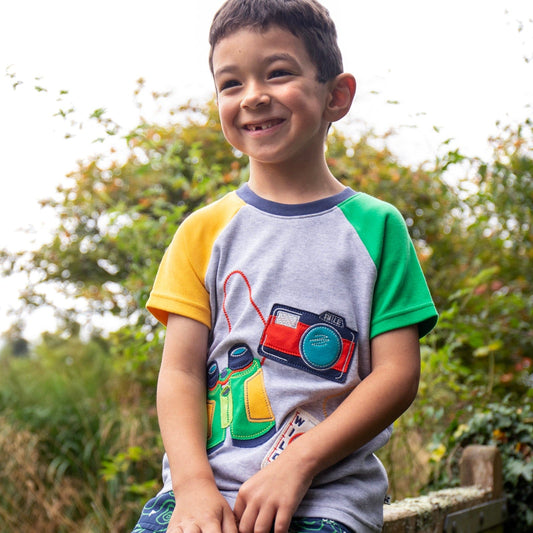 Renny Raglan T-Shirt Grey Marl/Adventure