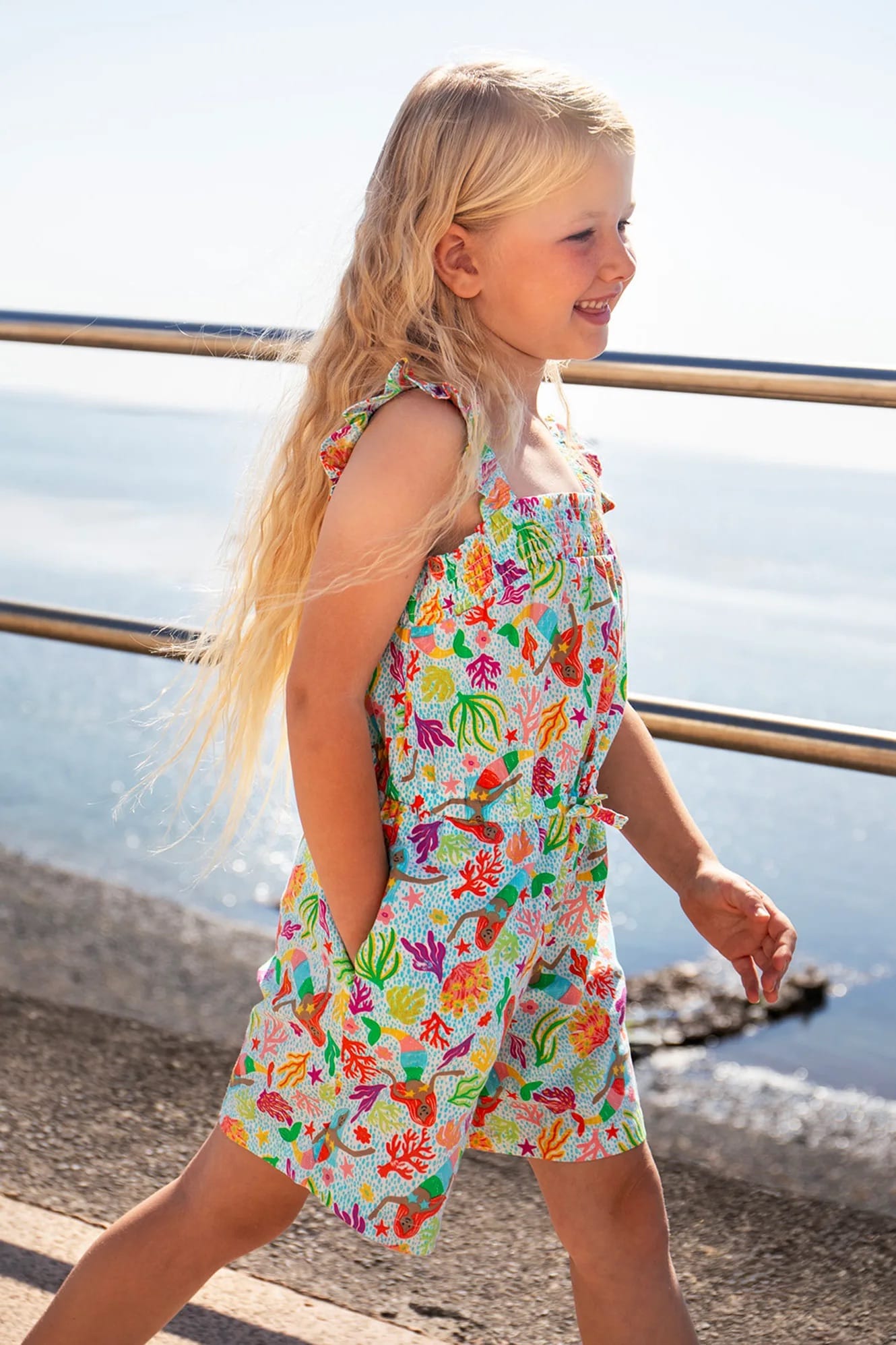 Frugi Lora Summer Dress Mermaid Garden