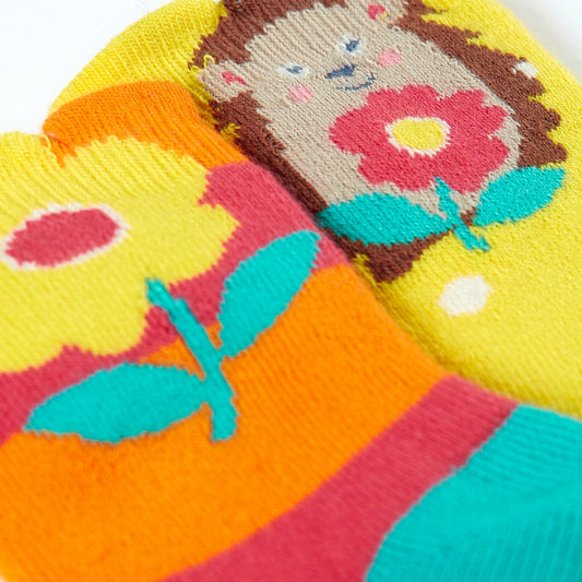 Grippy Socks 2 Pack Hedgehog Multipack