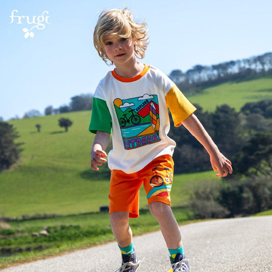 Frugi Towan Relaxed T-Shirt Soft White/Outdoors