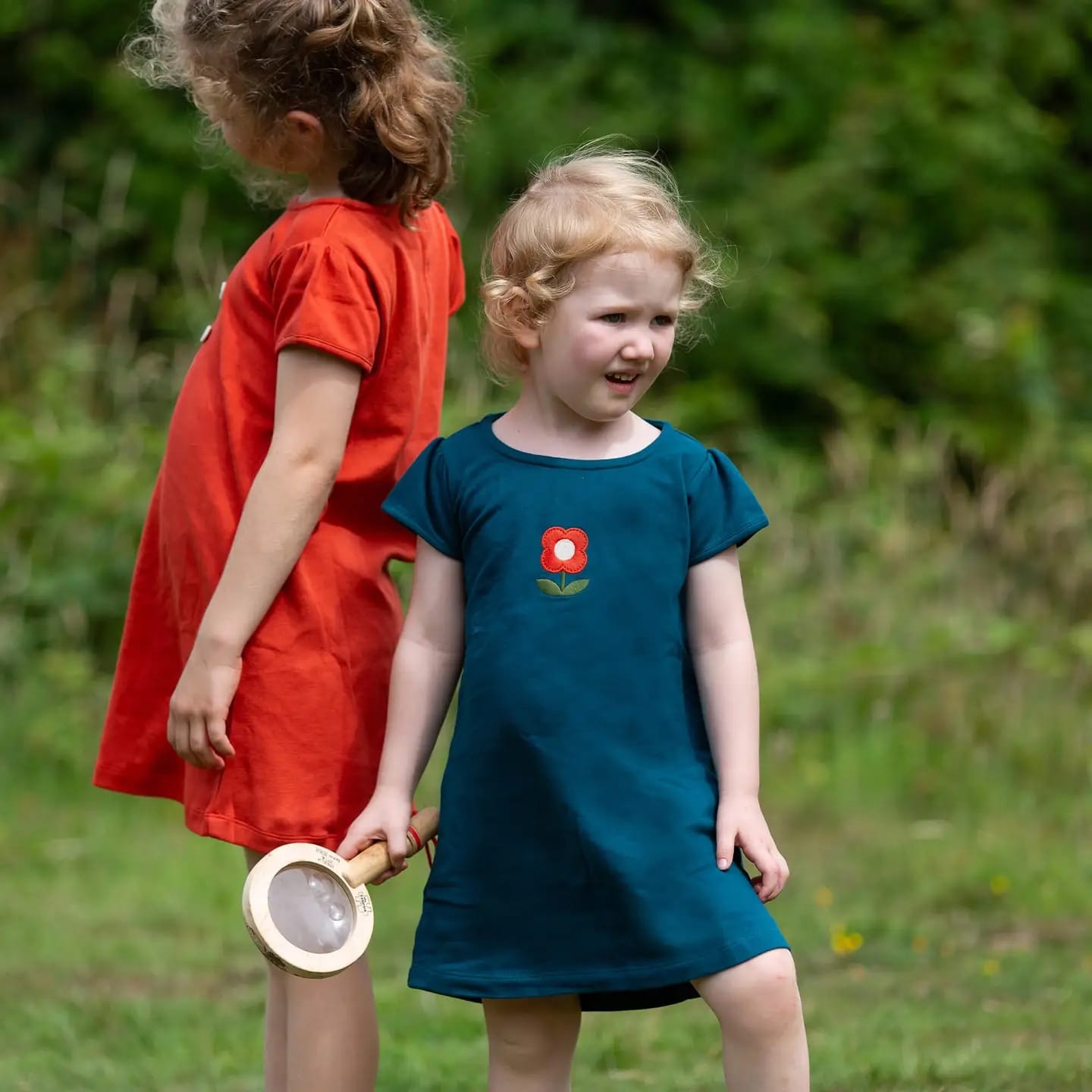 Red Flower Boat Neck Tunic Dress