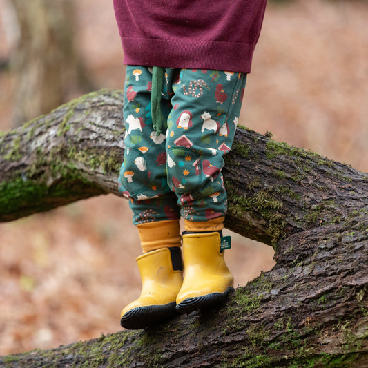 Little Green Radicals Woodland World Knee Patch Cosy Joggers
