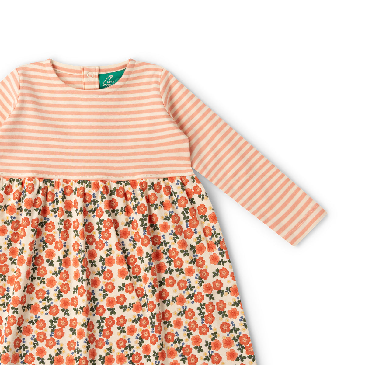 Little Green Radicals Petals Easy Peasy Long Sleeve Dress