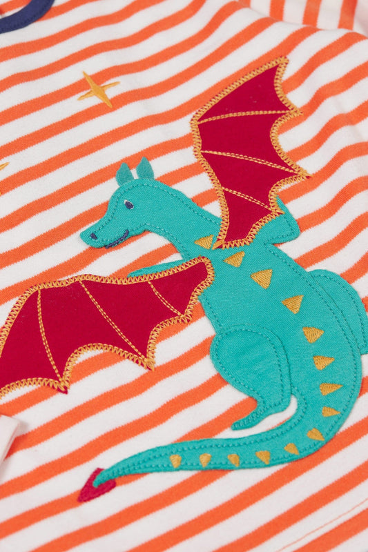 Bobby Applique Top Salamander Stripe/Dragon