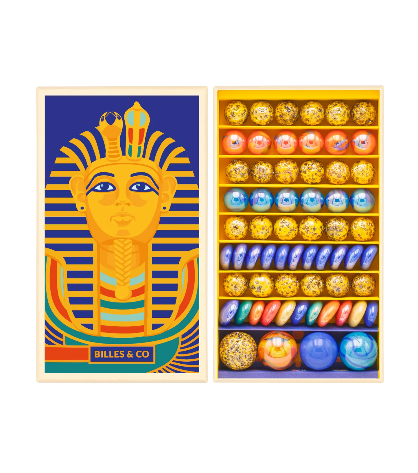 Tutankhamun Marbles Box - 62 Pieces