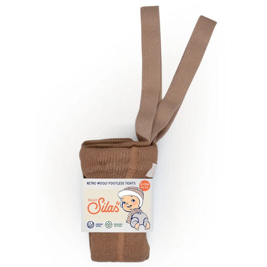 Wooly Footless Tights Cappuccino Brown