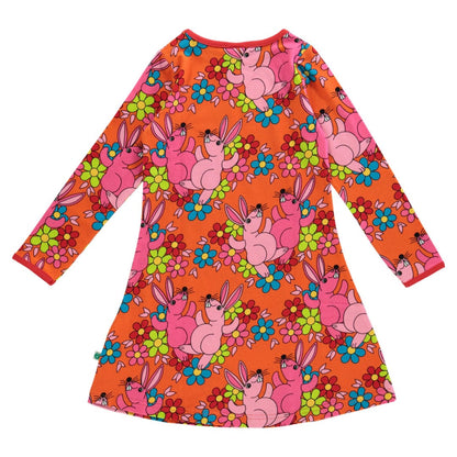 Rabbits And Flowers A-Line Dress