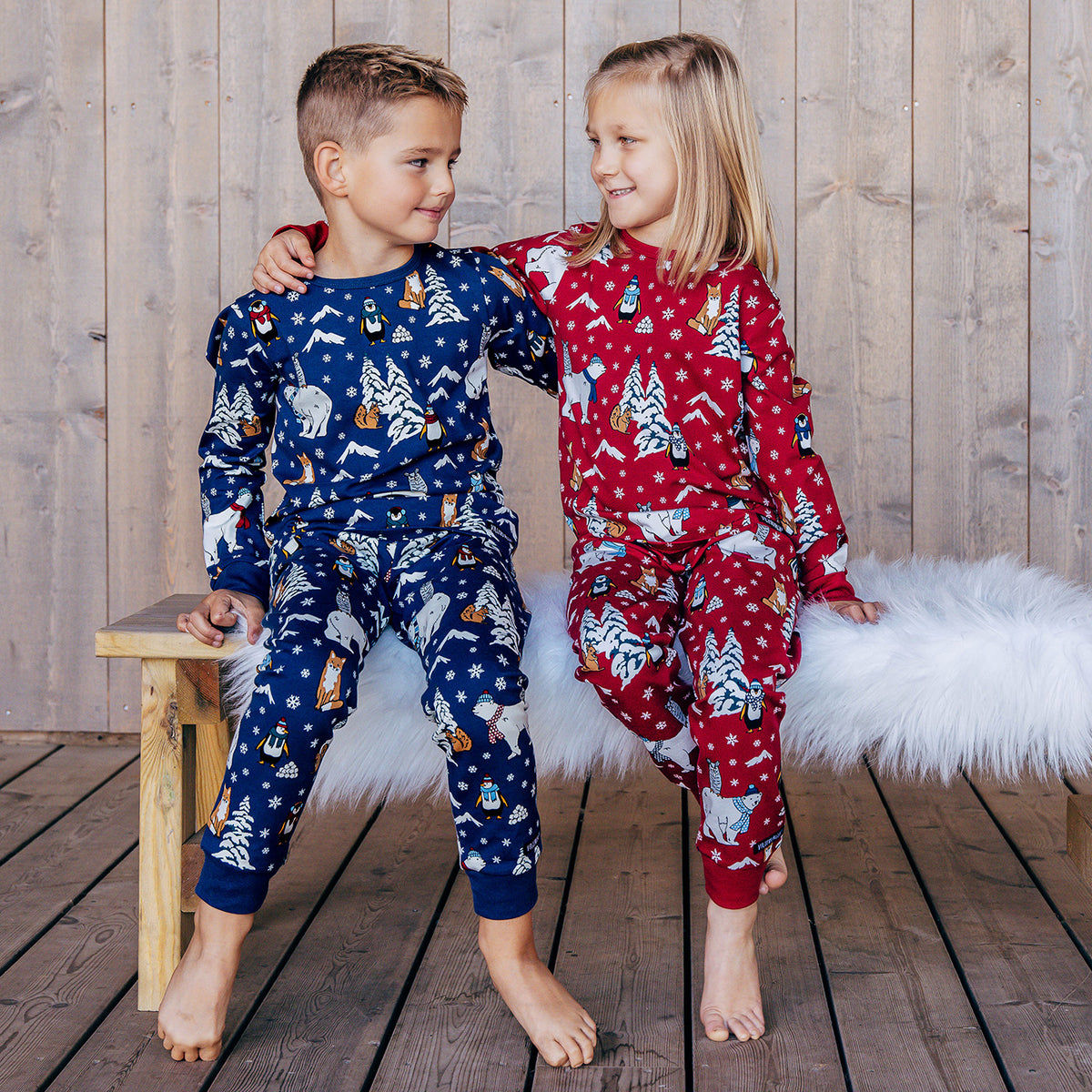 Villervalla Pyjamas Winter Animals Chili