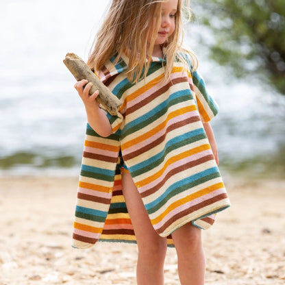 Rainbow Kids Hooded Beach Towel Poncho