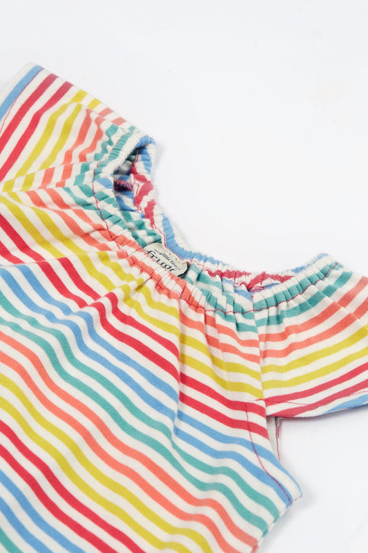 Dory Playsuit Cornflower Rainbow Stripe
