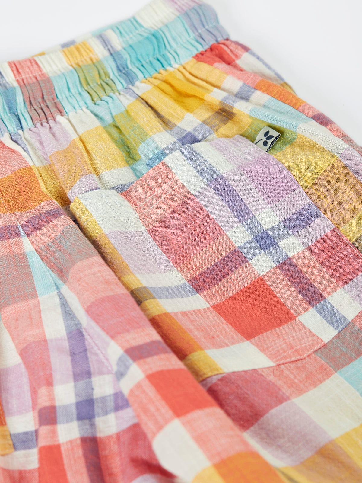 Frugi Archie Slub Shorts Springtime Check