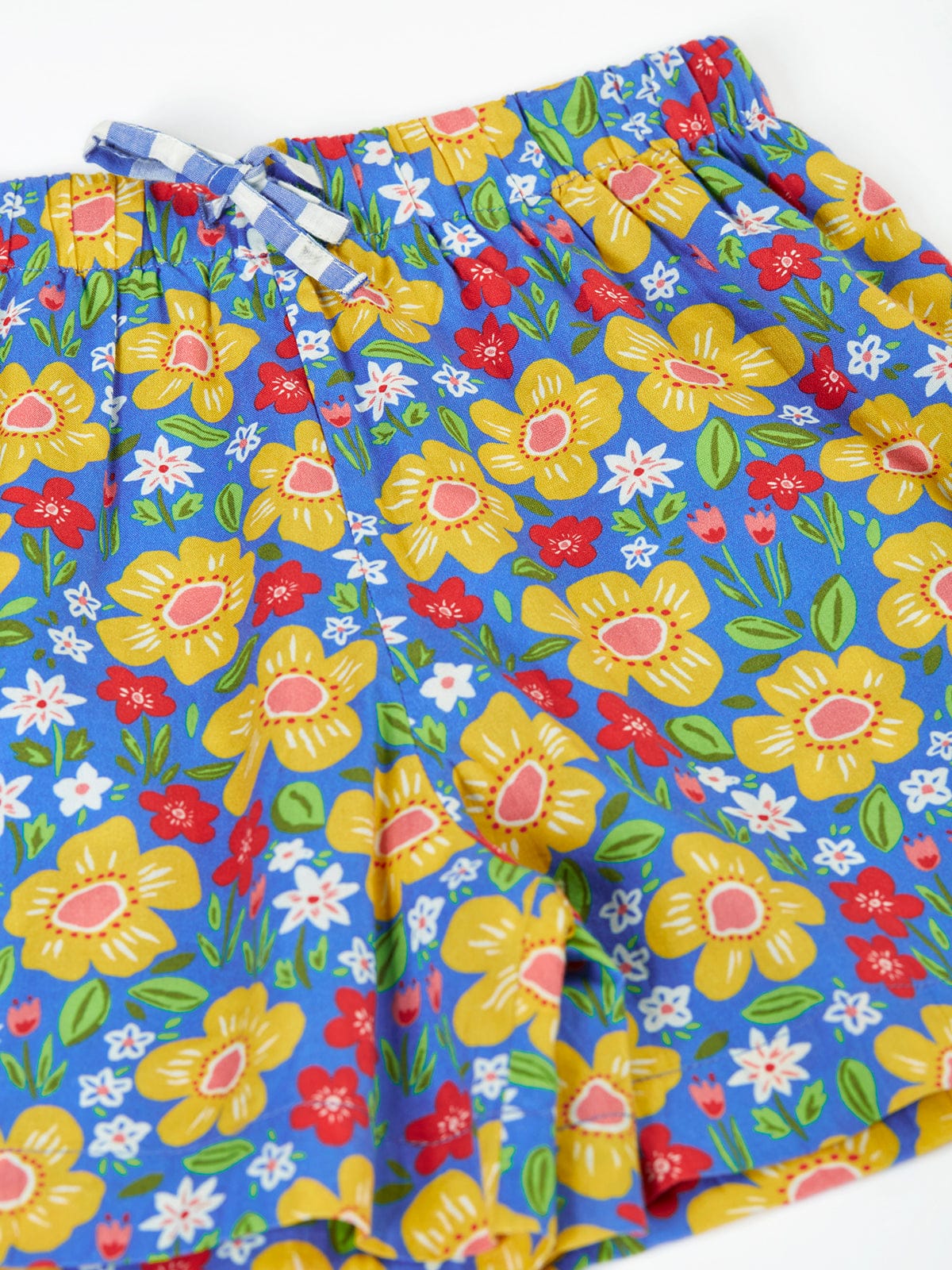 Frugi Raina Reversible Shorts Cobalt Gingham/Picnic Posy