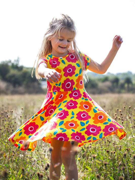 Frugi Spring Skater Dress Floral Fields