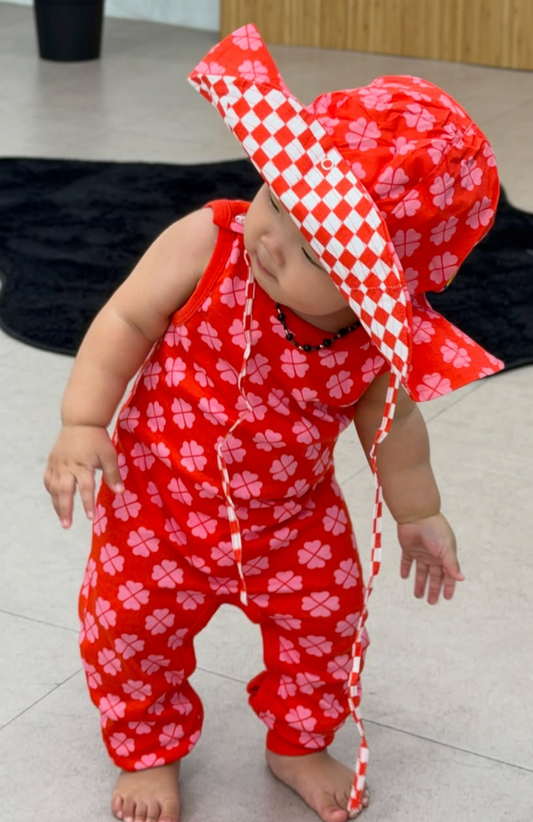 DUNS Clover Dungarees Red