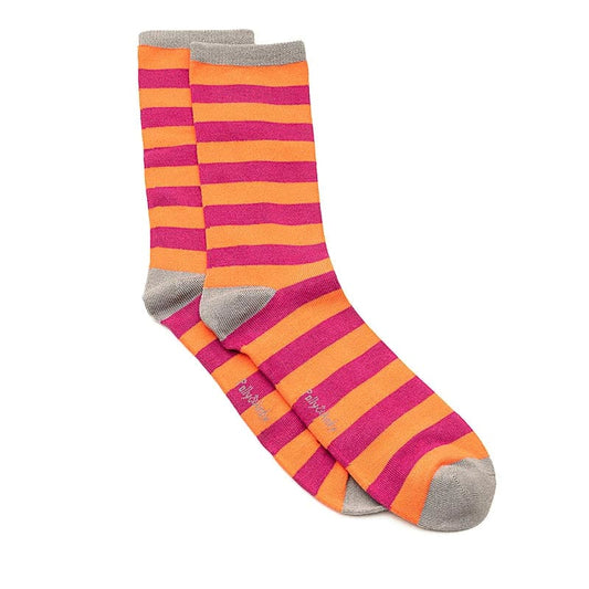 [Adult] Bamboo Pink & Purple Stripe Socks