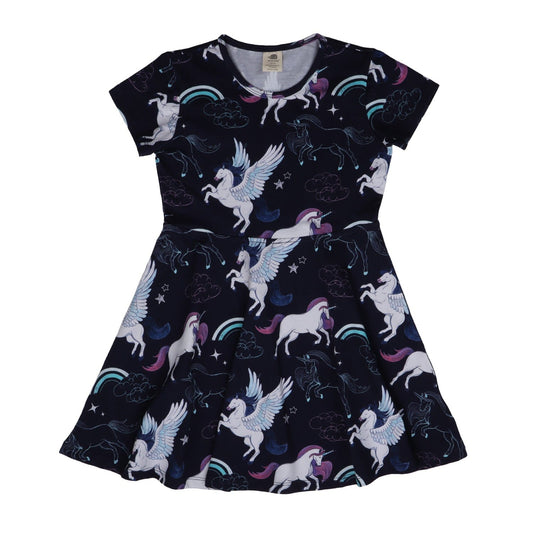 Unicorns & Pegasus Short Sleeve Skater Dress