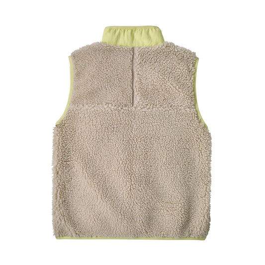 Kids' Retro-X® Fleece Vest Hut Tripper Label: Natural w/Vellum Green