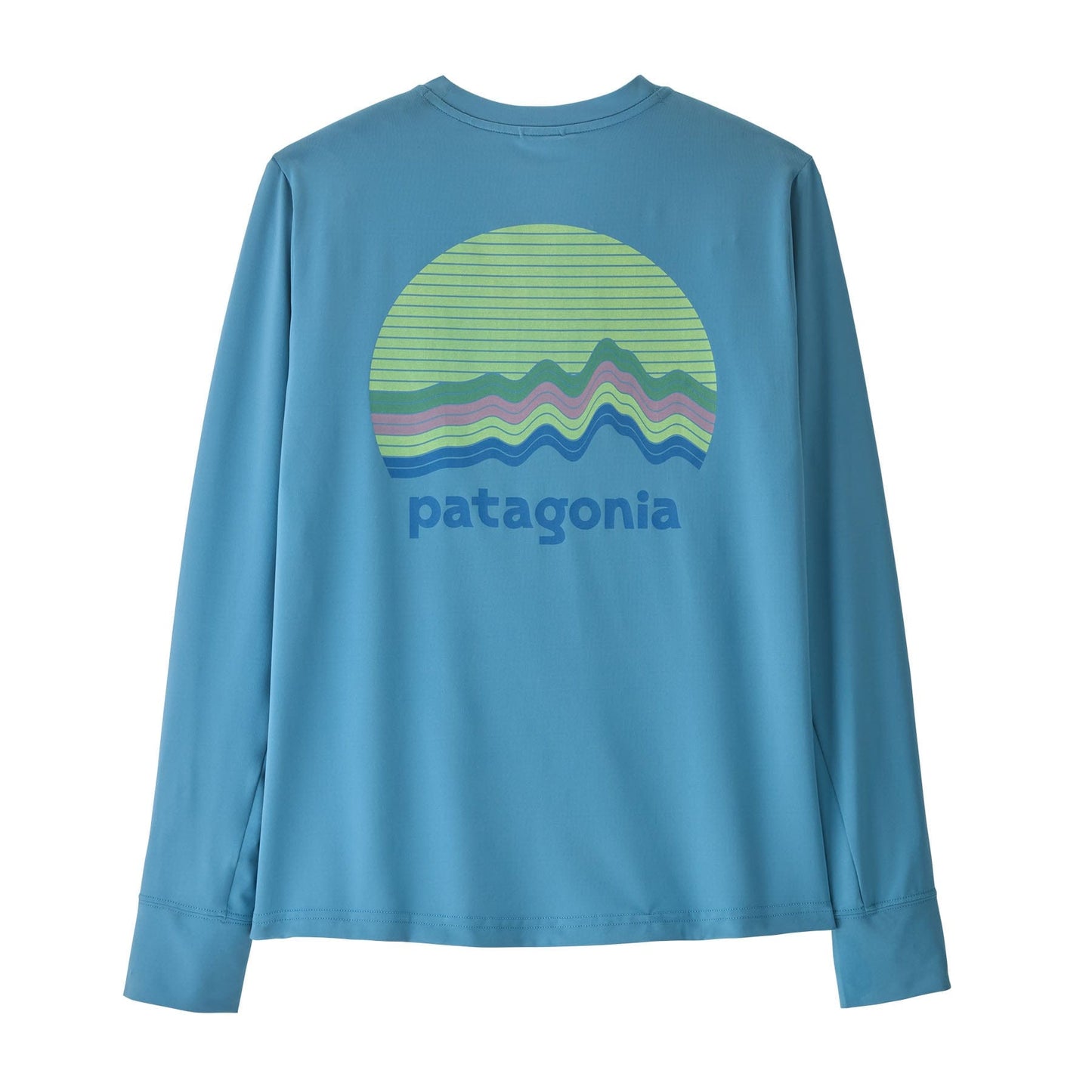 Kids' Long-Sleeved Capilene® Silkweight T-Shirt Ridge Rise Moonlight: Shore Blue 40+ UPF