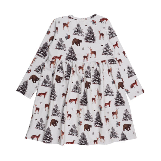 Winter Woodland Dress With Gathered Skirt