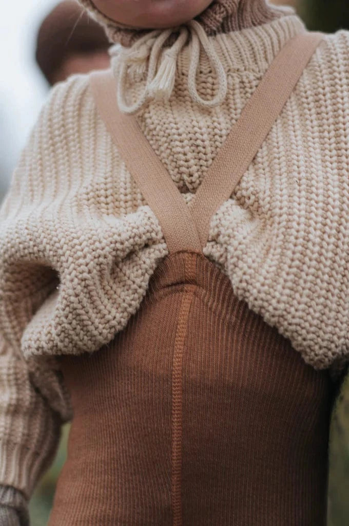 Wooly Footless Tights Cappuccino Brown