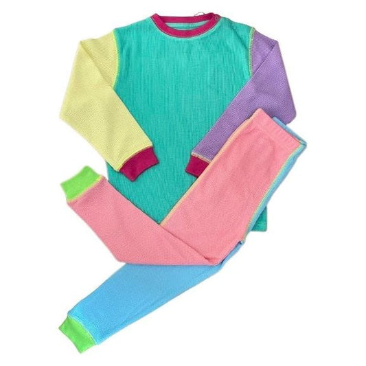 90's Neon Waffle Cotton Set