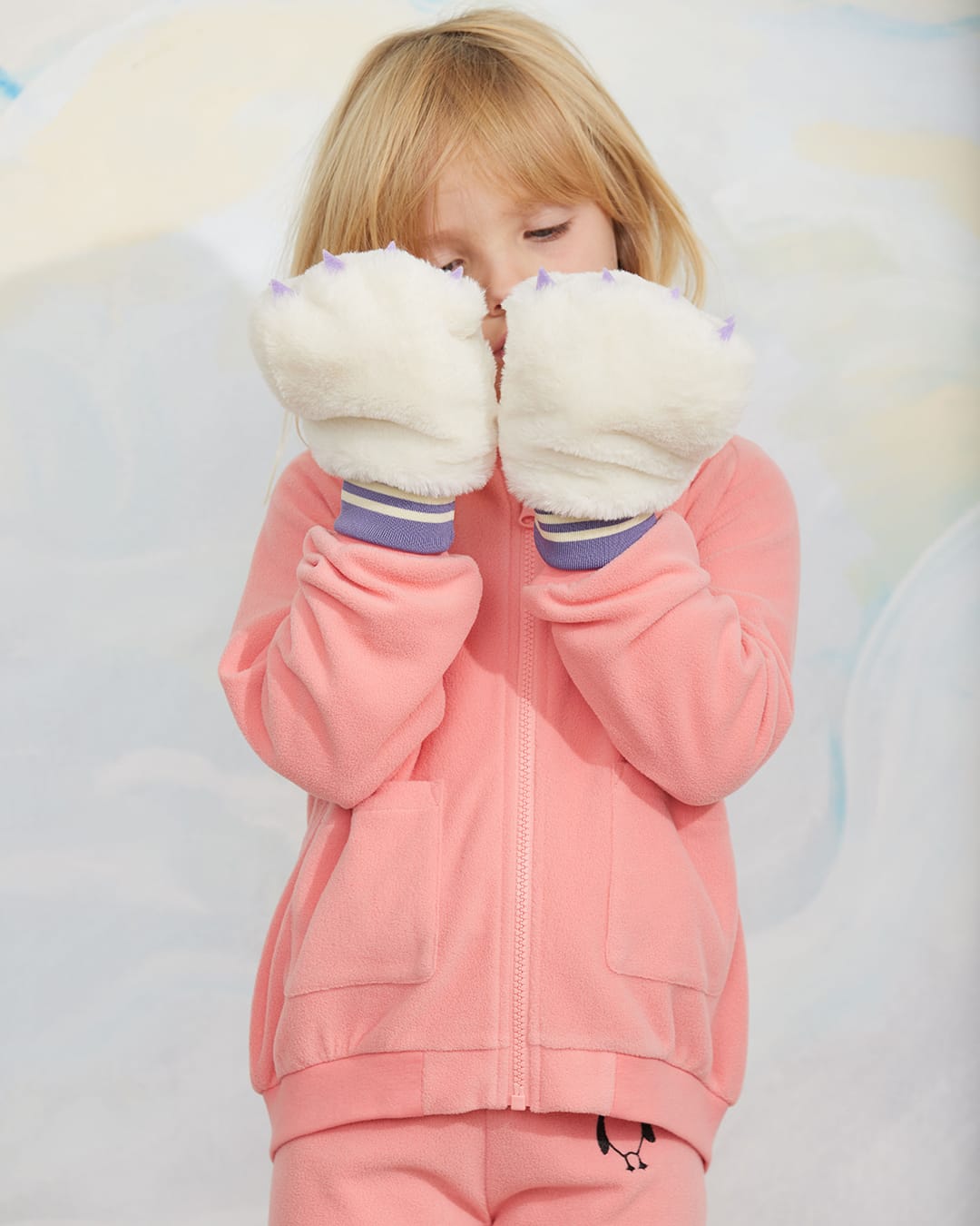 Mini Rodini Faux Fur Mittens White