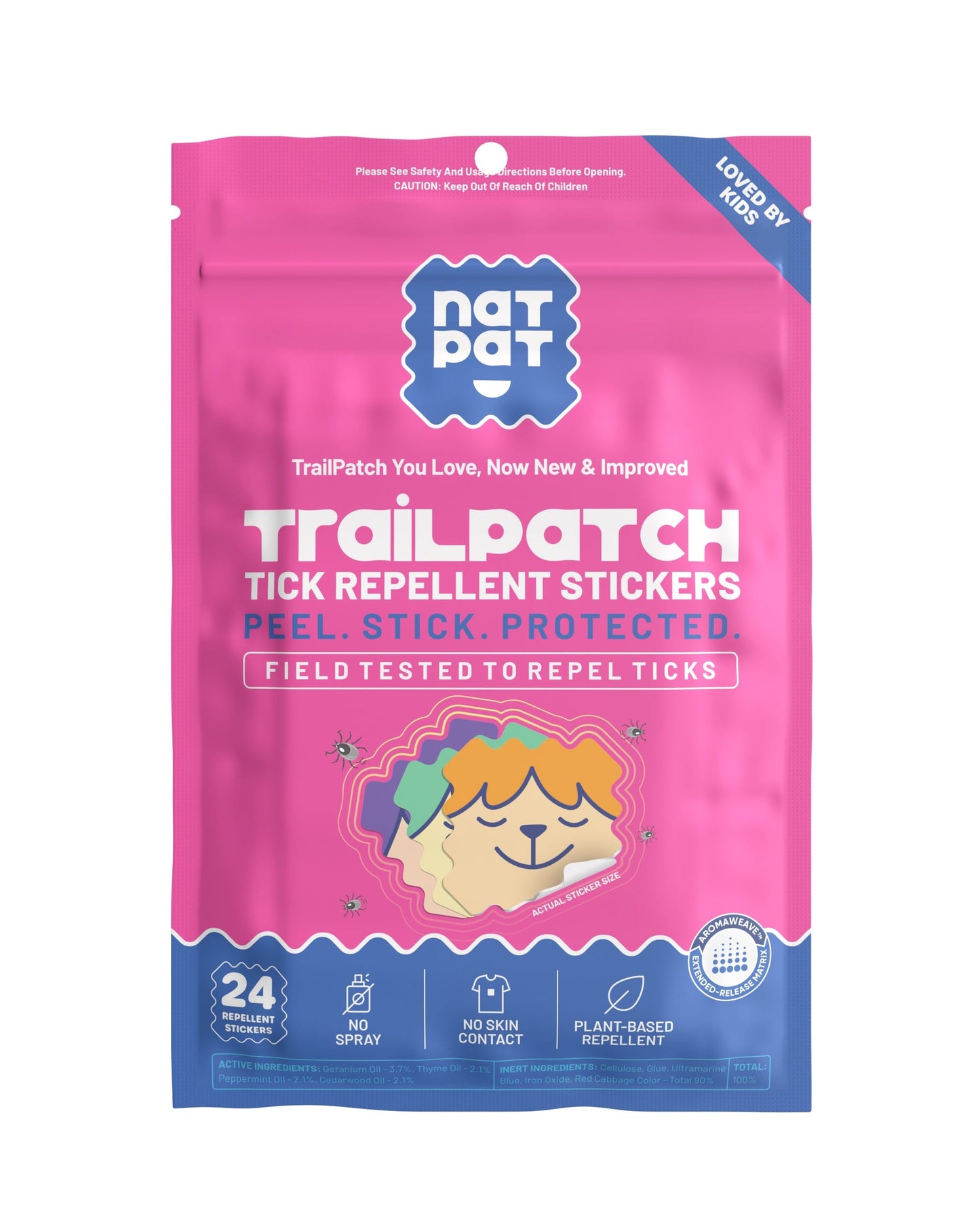 NatPat Trailpatch - Tick Repellent Stickers (24 Pack)