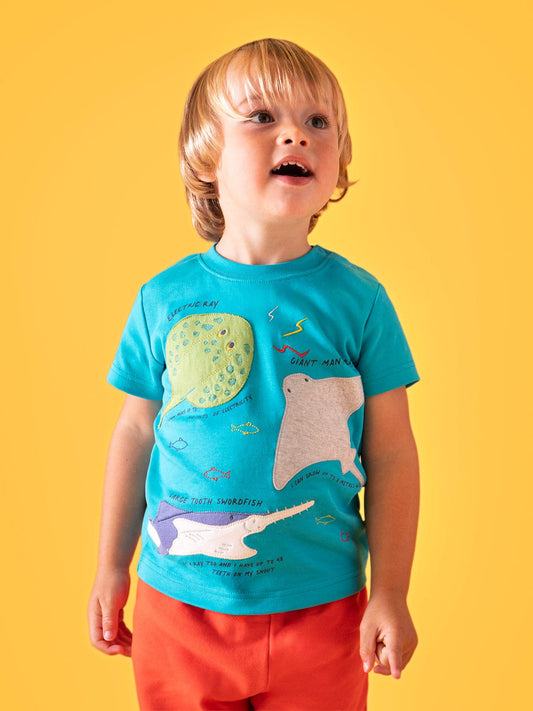 Avery Circular T-Shirt Tropical Sea/Rays