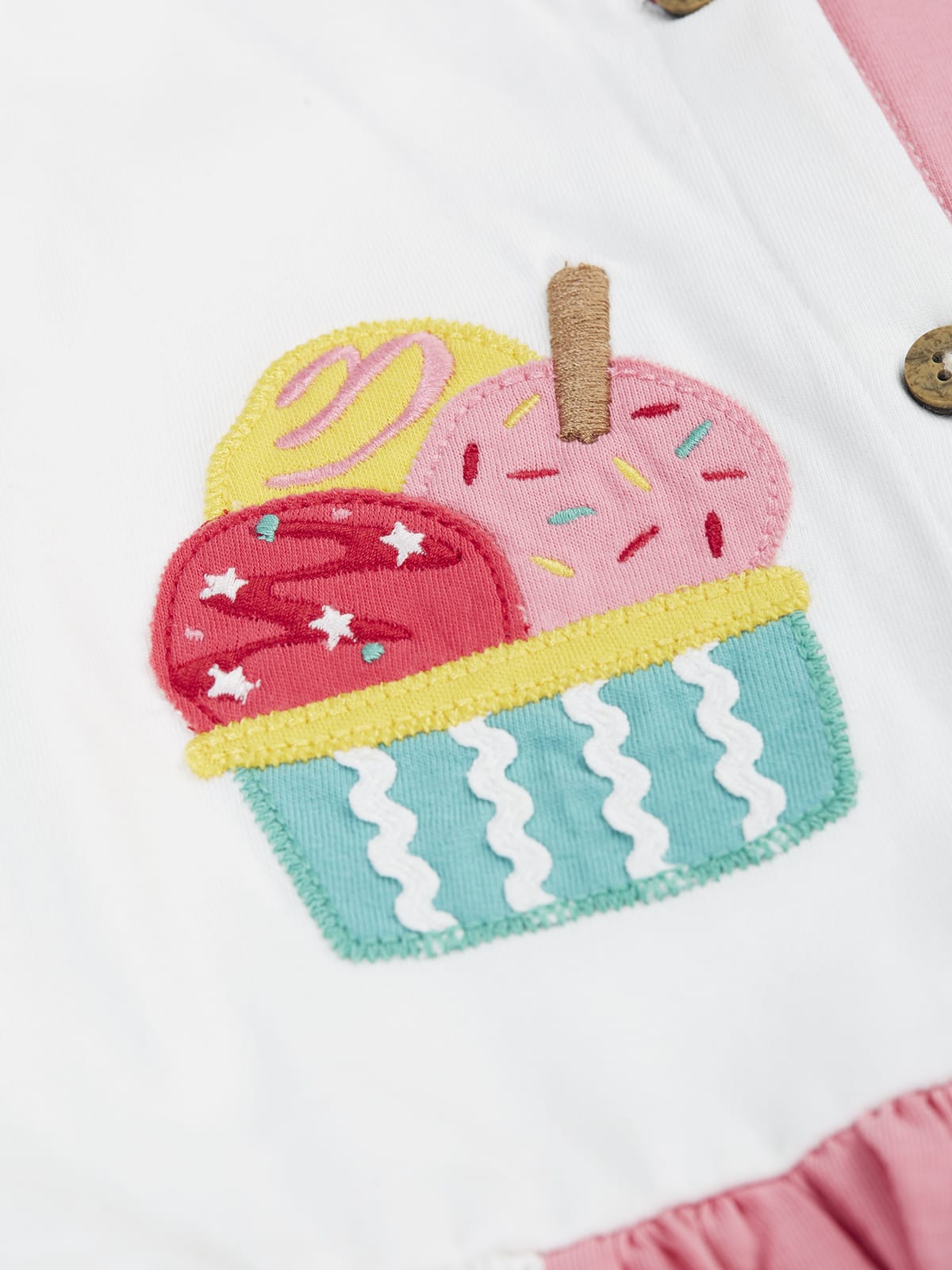 Frugi Henny Hotchpotch Dress Seashell Ice Cream
