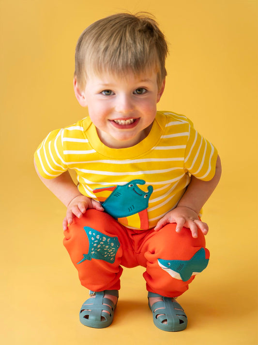 Frugi Character Joggers Papaya/Sealife