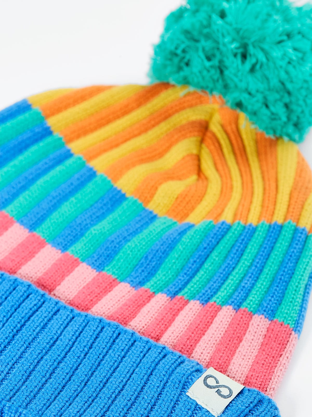 Rainbow Rib Bobble Hat
