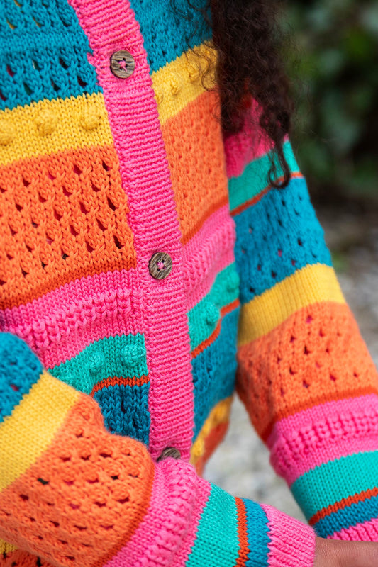 Rowe Rainbow Pointelle Cardigan
