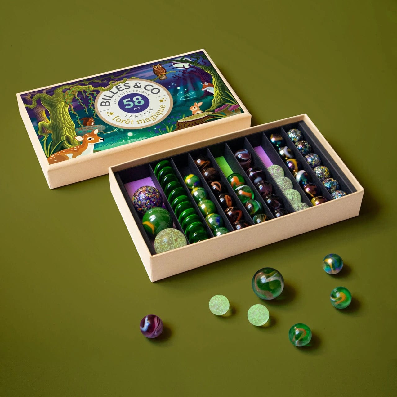 Magic Forest Marbles Box - 58 Pieces