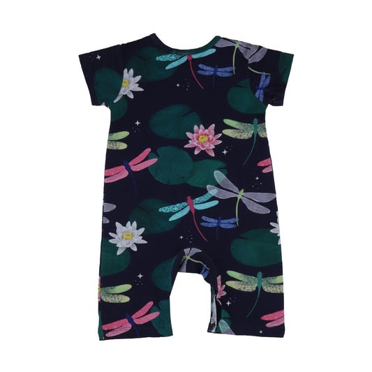 Colorful Dragonflies Short Beach Romper