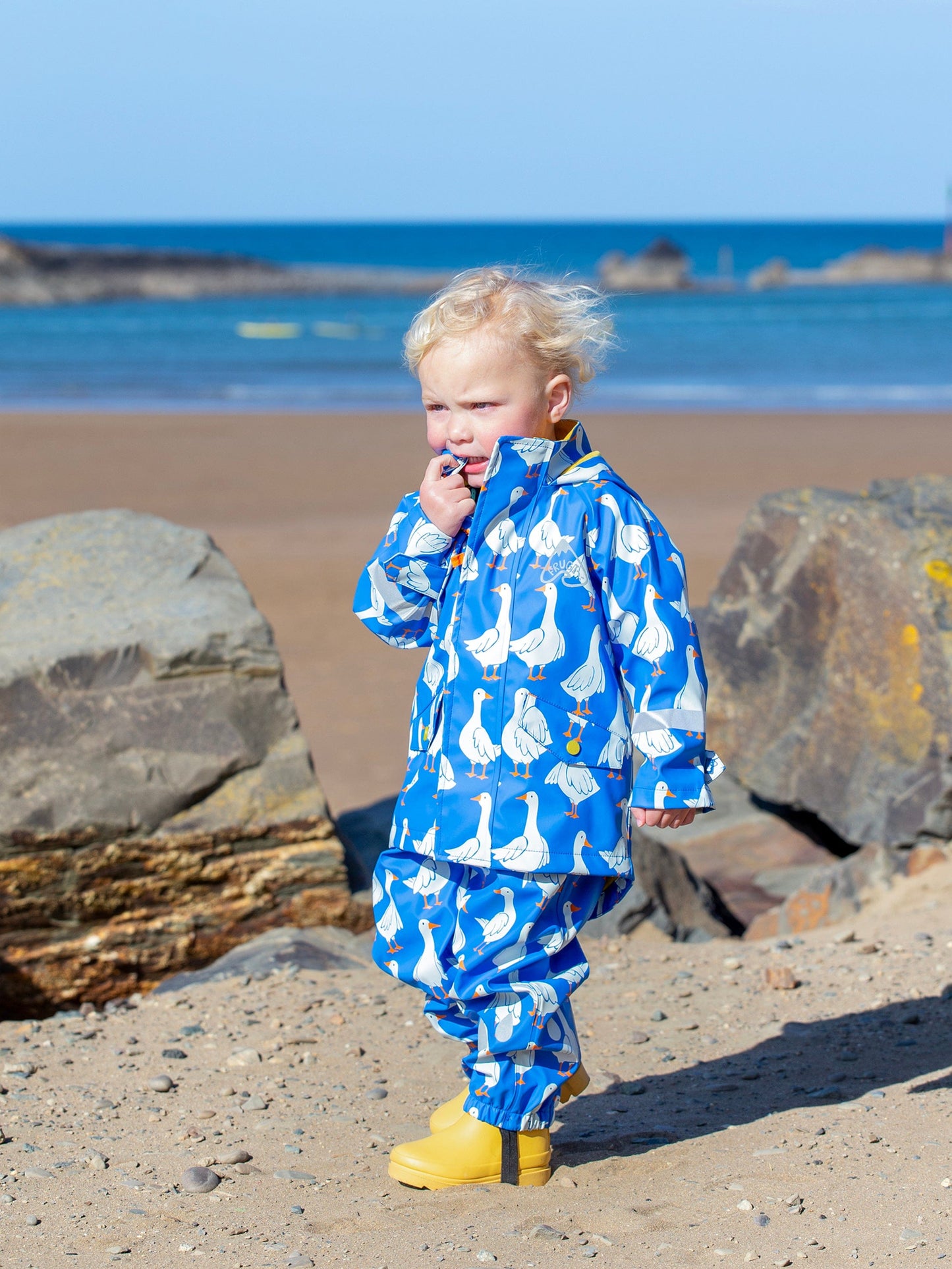 Puddle Buster Printed Rain Mac Cobalt Goose