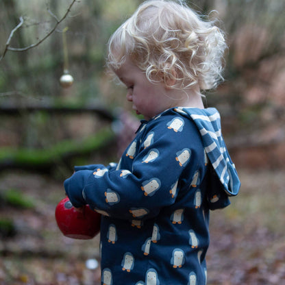 Blue Penguins Reversible Organic Hooded Snug Suit