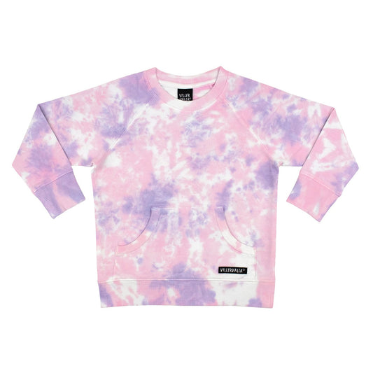 Sweatshirt Tie-Dye College Wear Lavender/Raspberry