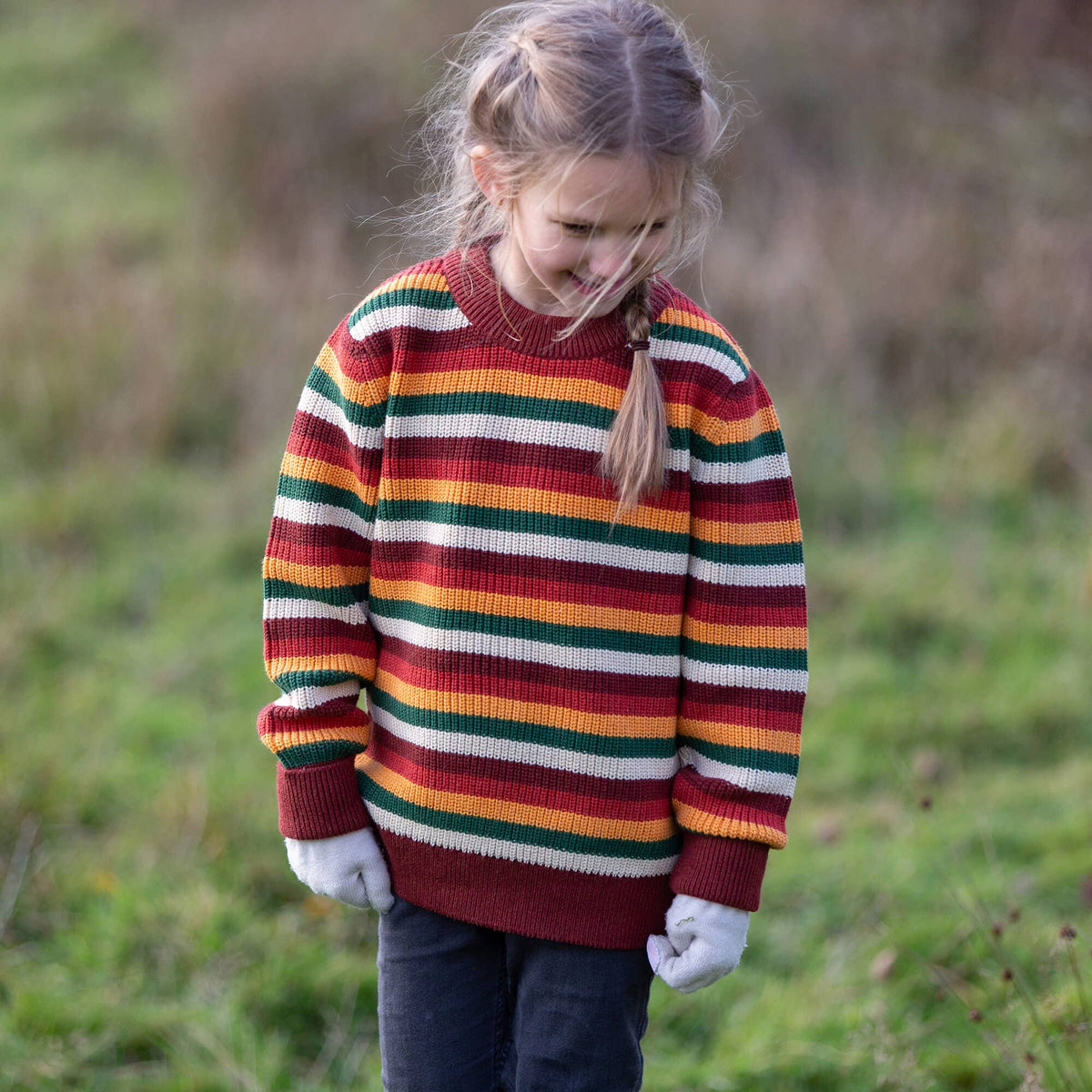 Organic Hazel Rainbow Snuggly Knitted Jumper