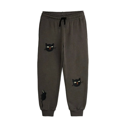 Cat And Rat Embroidered Sweatpants