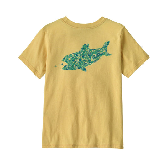 Kids' Graphic T-Shirt Eat the Bait: Limestone Yellow