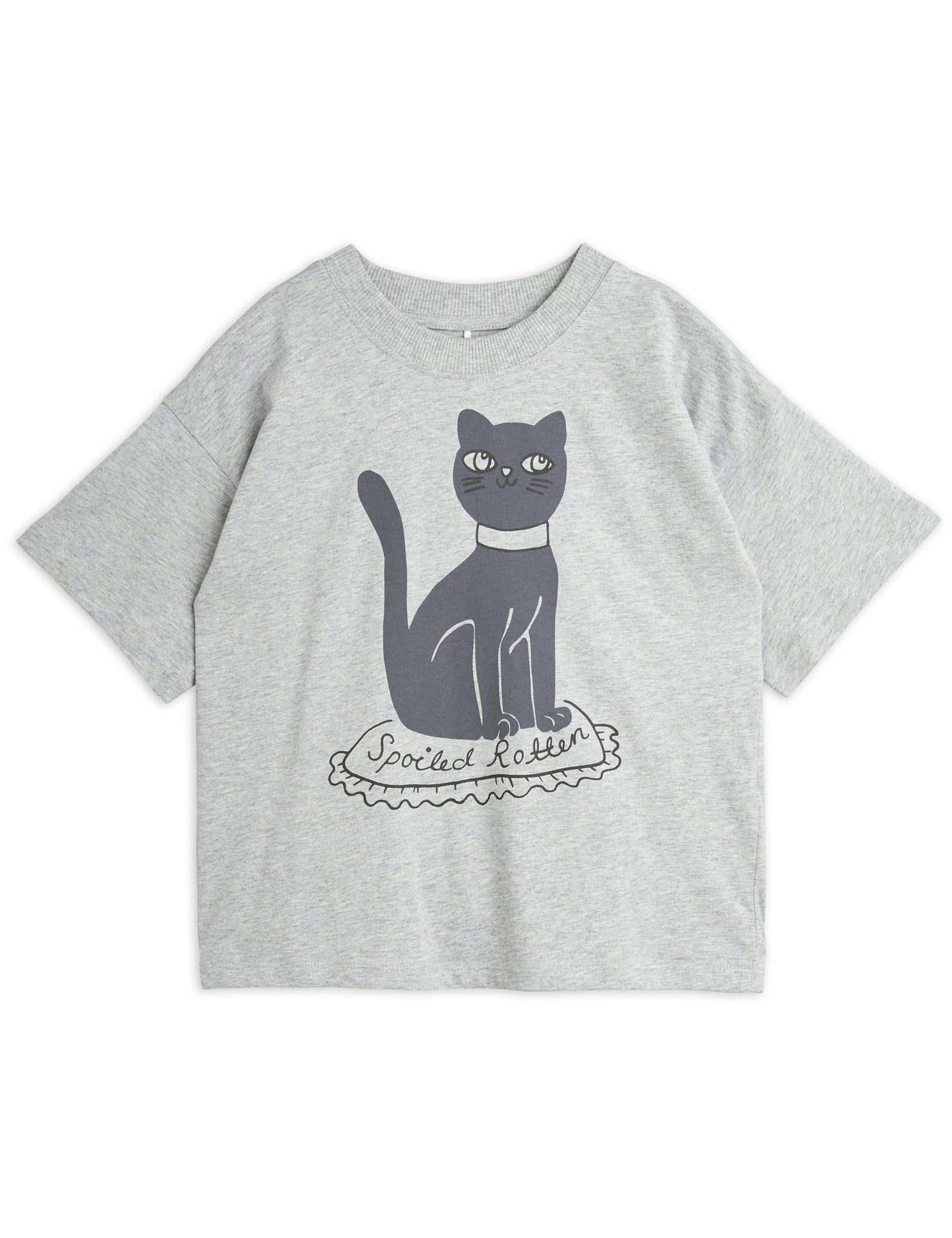 Cat Short Sleeve Oversized Shirt Grey Melange