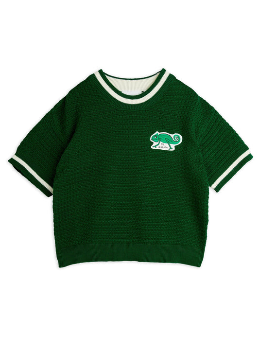 Lizard Patch Crochet Knit Tee